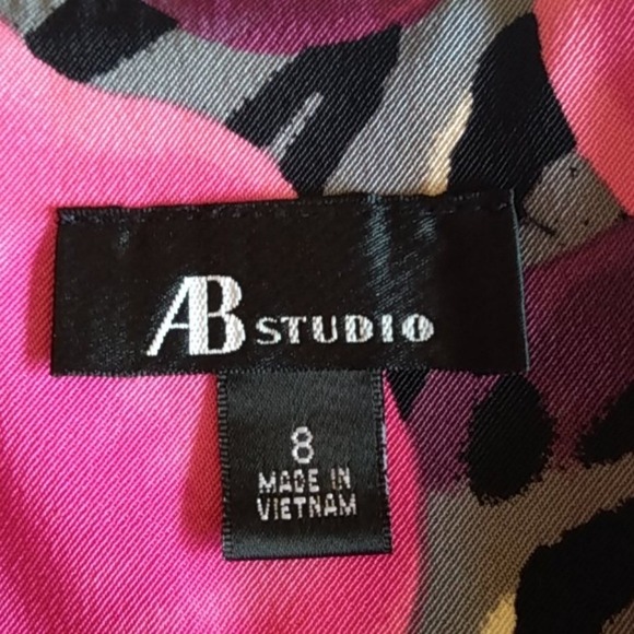 *AB‎ Studio Floral Dress – Pink – Lined – Back Zip -Women's Size 8 - Picture 7 of 9